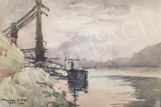 Eladó  Kássa Gábor - A pesti Dunapart az Erzsébet-híddal és a Gellért heggyel festménye