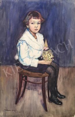  Kássa, Gábor - Little Girl with Toy Clown (Thonet Chair), 1924 