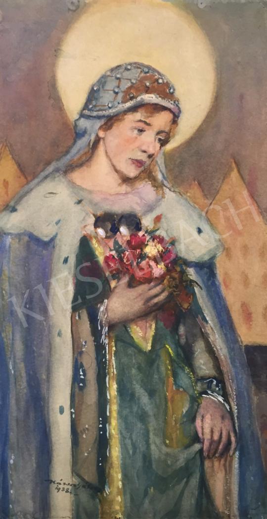 Eladó  Kássa Gábor - Árpád-házi Szent Erzsébet, 1938 festménye