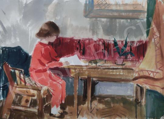 For sale Tamás, Ervin - Learning little Girl, 1955 's painting