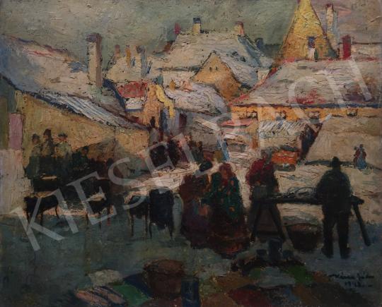  Kássa, Gábor - The chestnut oven on the market in Óbuda, 1948 painting