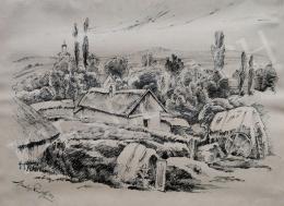 Merényi Rudolf - Falu látképe, 1923 