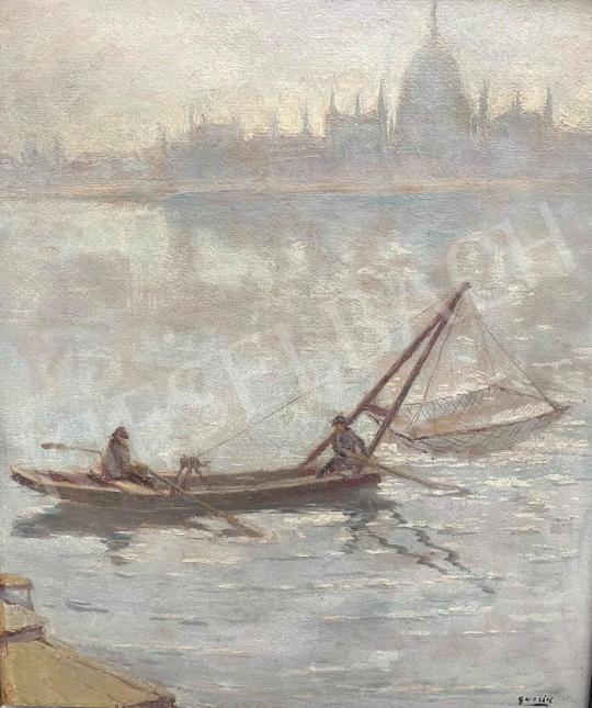 Guzsik, Ödön - Parliament, Fishermen, Danube painting