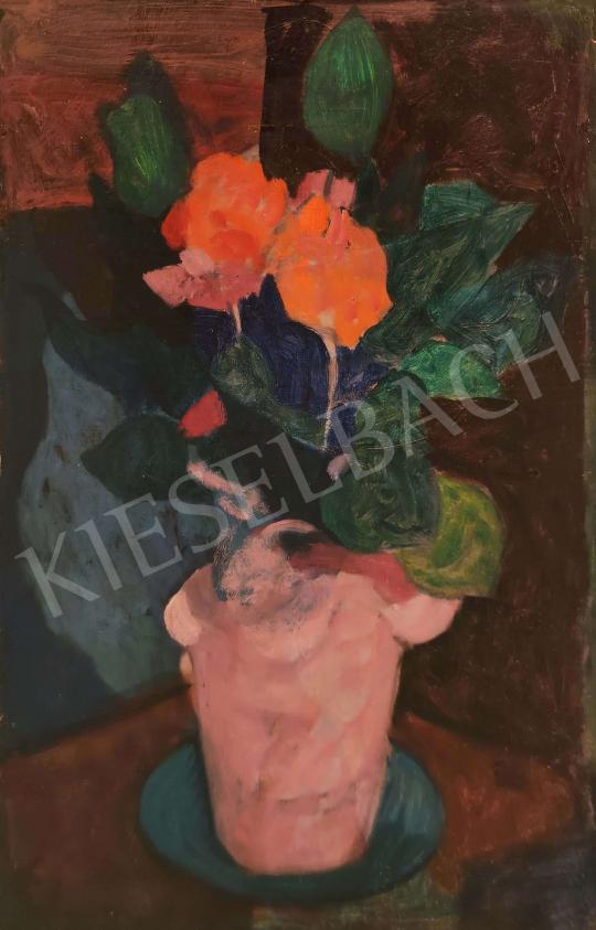 Eladó  Gábor Móric - Vörös virágok (1940 körül) festménye
