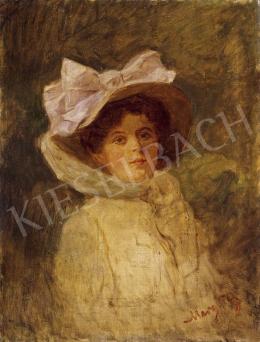 Margitay, Tihamér - Lady in a White Hat 