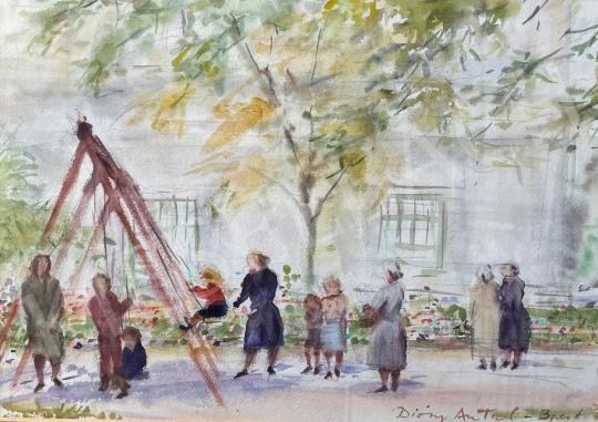 Diósy, Antal (Dióssy Antal) - Budapest park (Swinging Kids)  painting