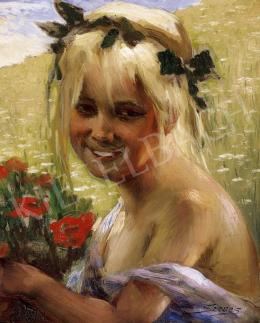 Szenes, Fülöp - Lottle Girl with Poppies 