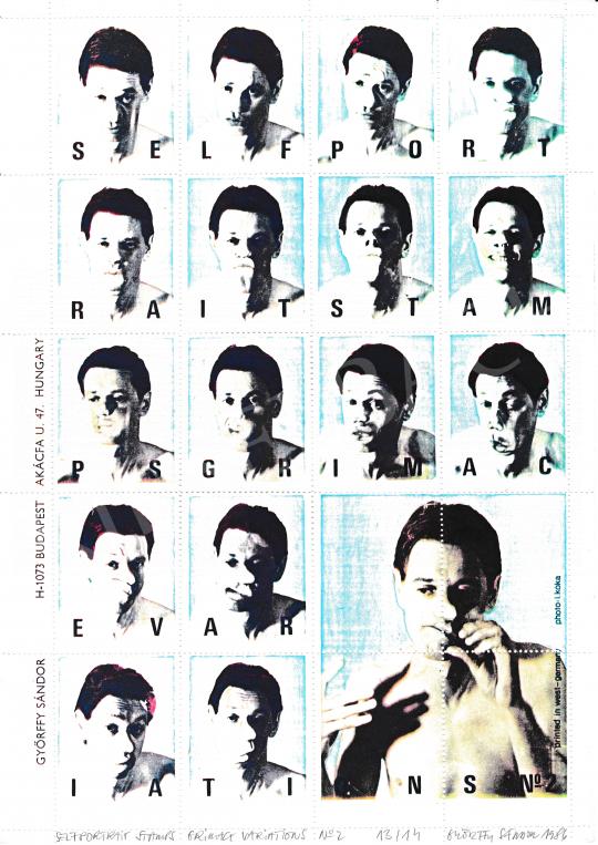 For sale  Győrffy Sándor - Stamp Design (Self Portrait) II., 1986 's painting