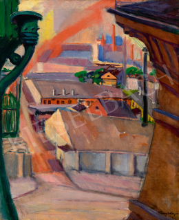 Tihanyi Lajos - Kilátás a műterem ablakból (Budapesti részlet), 1913 