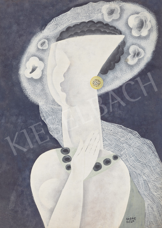  Kádár Béla - Art deco lány (Josephine Baker), 1930 körül festménye