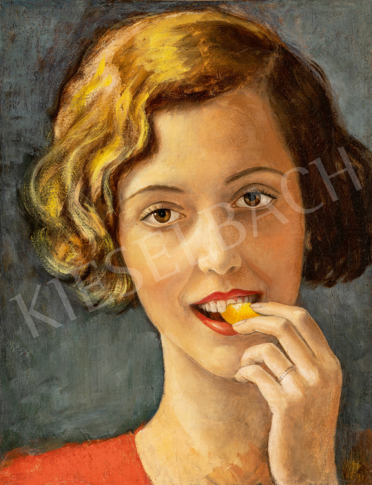 Eladó Góth Imre - Fiatal lány mandarinnal, 1931 festménye