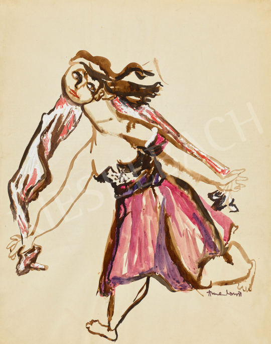 Eladó  Anna Margit - Rohanó nő sállal (Önarckép), 1940 festménye