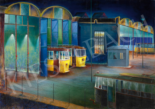  Bernáth(y), Sándor - Wain House at Night, c. 1974 painting