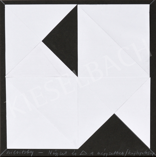 Eladó  Szilvitzky Margit - Négyzet és háromszög a négyzetben hajtogatással, 1977 festménye