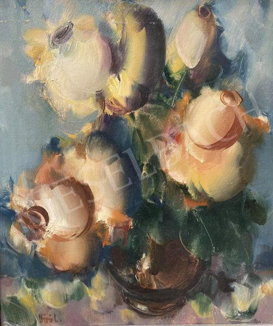 Bíró, Lajos - Yellow Roses painting