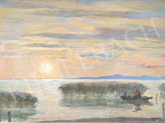 For sale  Csáki-Maronyák, József - Sunrise at the lake Balaton (Fisherman) 's painting