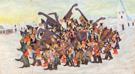 For sale  Unknown Hungarian painter, beginning of the 20th Century - Art Deco Big Band 's painting