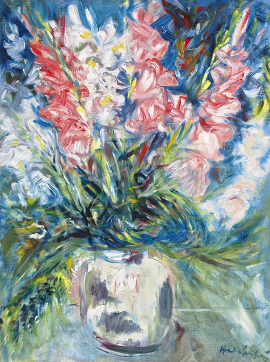 For sale Halápy, János - Flower Still Life with Gladioluses 's painting