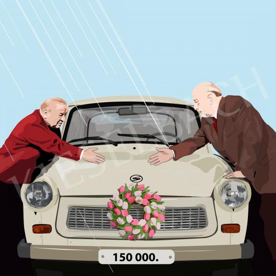 For sale  Péter Weiler - Car handover in spring rain, 2021 's painting