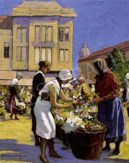 Zsigmond Béla - Virágpiac, 1930 körül 
