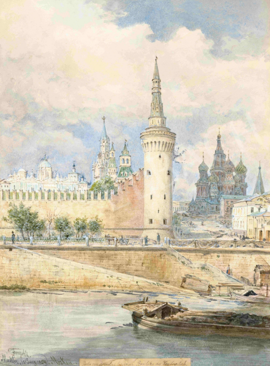  Alt, Franz - View of Moscow with the Kremlin and the Blazsennij Cathedral, 1894 | 65th Auction auction / 30 Lot