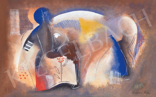  Kádár, Béla - Art Deco Scene with Horse and Figure, c.1930 | 65th Auction auction / 37 Lot