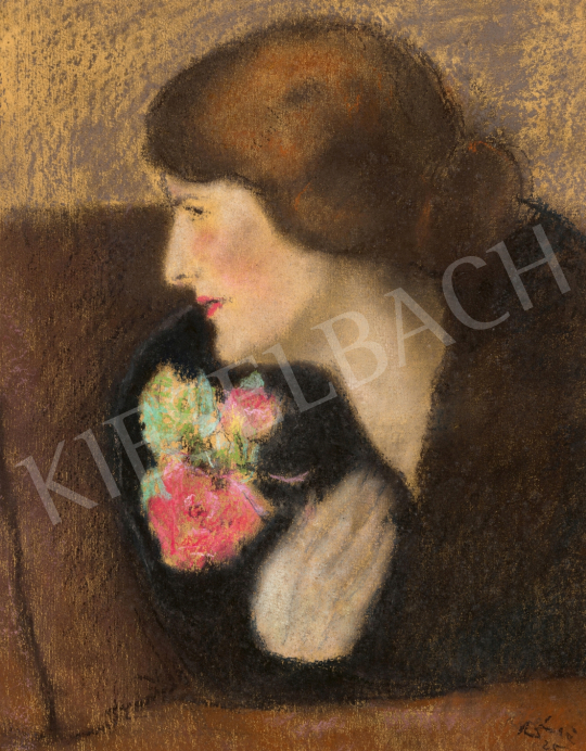 Rippl-Rónai József - Fiatal nő virággal, 1925 | 65. Aukció aukció / 81 tétel