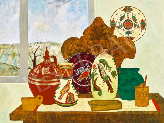  Vértesi, Péter - Still-Life with Hungarian Ceramics (Debrecen, Tiszafüred, Vámfalu), 1982 | 65th Auction auction / 101 Lot
