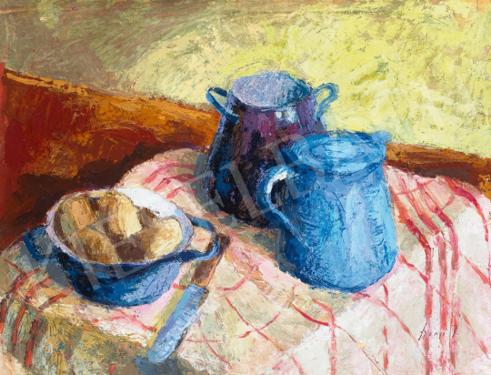  Szőnyi, István - Still-Life with Potato and Checkered Tablecloth | 65th Auction auction / 103 Lot