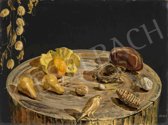  Záborszky Viola - Csendélet fenyőtobozzal, 1971 | 65. Aukció aukció / 107 tétel