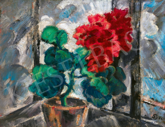 Schadl, János - Geranium in the Window, 1934 | 65th Auction auction / 155 Lot