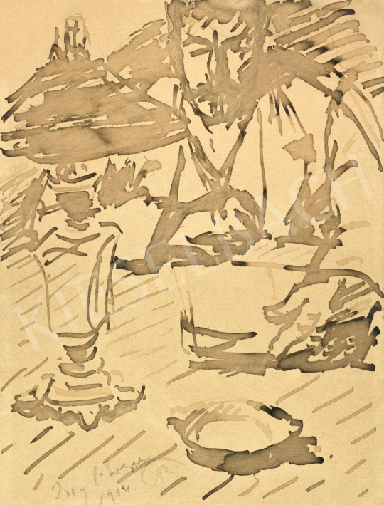 Rippl-Rónai József - Lámpafényben olvasó férfi, 1914 | 65. Aukció aukció / 198 tétel