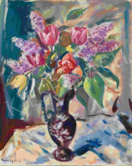  Márffy, Ödön - Spring Bouquet (Tulip, Lilac Flower) 