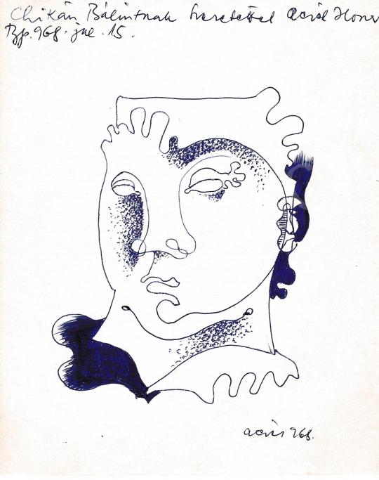 For sale  Aczél, Ilona (Óvári Lászlóné) - Self Portrait, 1968 's painting