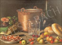  Unknown Italian Painter, the second half of the 19th century - Table Still Life with Fruits - The two paintings price together: HUF 2 700 000 Ft 