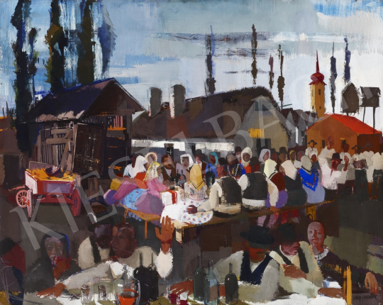 For sale Aba-Novák, Vilmos - Market in Szolnok, 1930 's painting