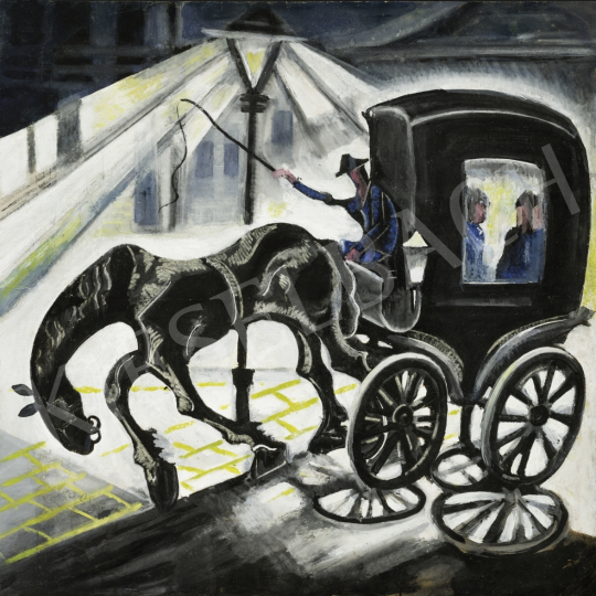 For sale  Scheiber, Hugó - City with a Horse Carriage, 1930s 's painting