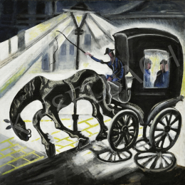  Scheiber, Hugó - City with a Horse Carriage, 1930s 