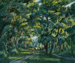 Boromisza Tibor - Napfényes erdő kirándulókkal (Debreceni Nagyerdő), 1927 