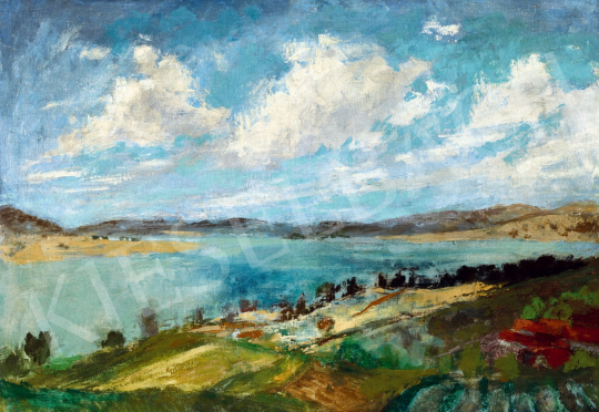  Szőnyi, István - Clouds Above the Danube (Danube Bend at Zebegény), 1930s painting