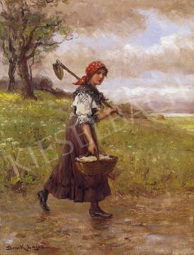 Bruck, Lajos - Little Girl in red Head-Kerchief and Little Basket | 5th Auction auction / 13 Lot