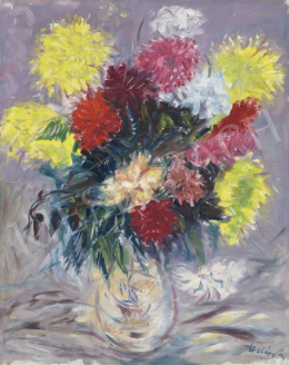 Halápy, János - Big Still-Life of Flowers (Impressionist Still-Life) 