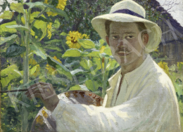  Megyer Meyer, Antal - Self-Portrait with Sunflower, c. 1910 