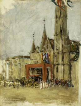  Benkhard Ágost - IV. Károly és Zita királyné koronázása a Mátyás templomban, 1916. december 30. 