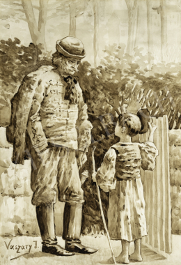  Vaszary, János - Grandfather with Grandson, 1890s 