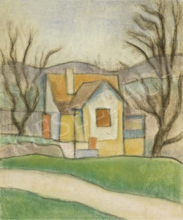 Vajda Lajos - Ház fákkal, 1924 körül 