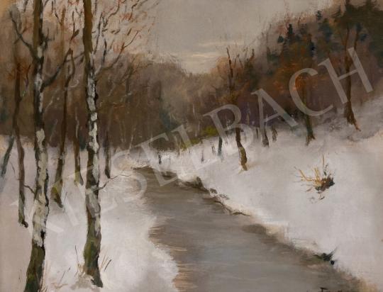 For sale  Gy. Farkas Géza  - Brook Bank in Winter  's painting