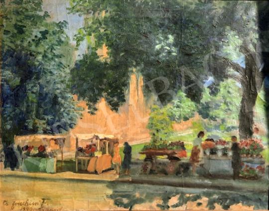 Eladó  Csejtei Joachim Ferenc - Virágpiac Szegeden 1940 festménye