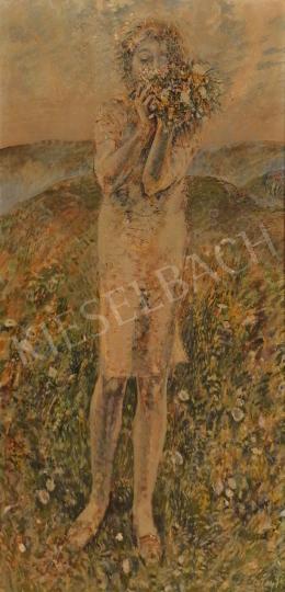  Patay, László - Girl with Spring Flowers, 1974 