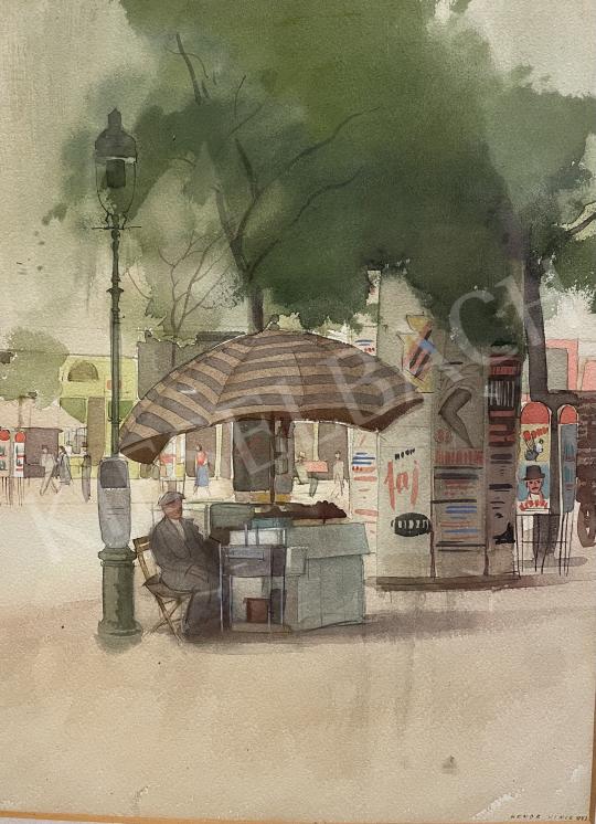 Hende, Vince - Budapest (Gas Lamps, Advertising Pillar) 1943 painting